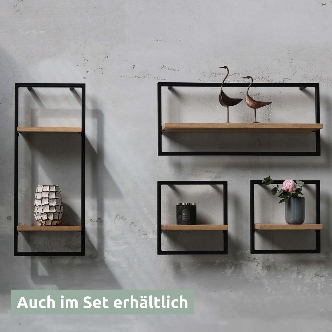 Wandregal long in schwarz gerahmt von holz4home®