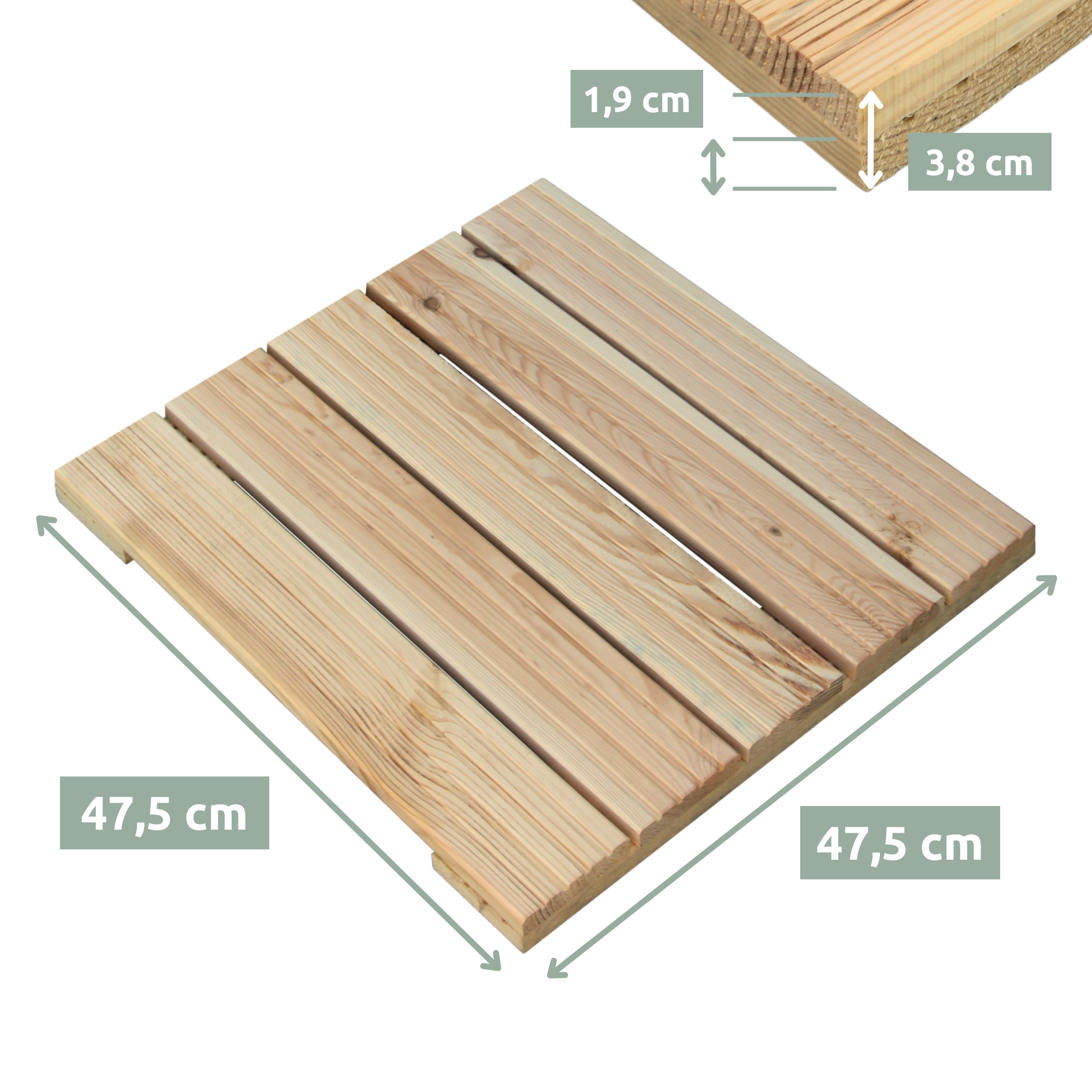 Holzfliese aus Kiefernholz