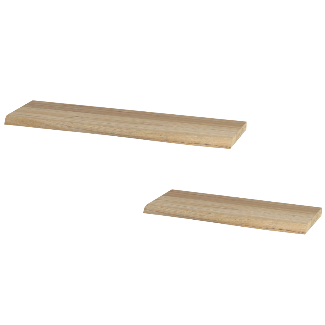 Wandregal-Set I 70cm & 40cm | Eiche Massiv I 2-teilig