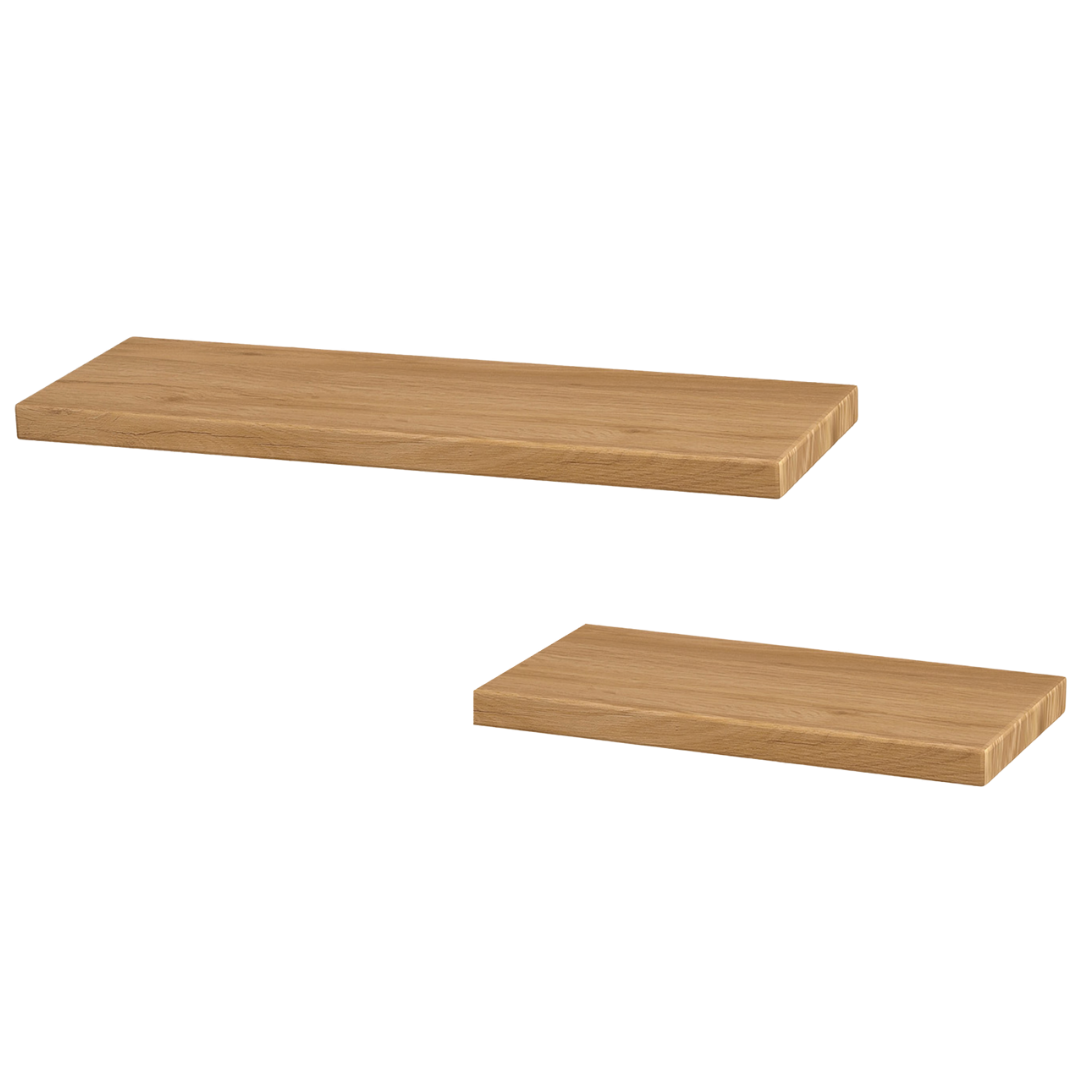Wandregal-Set I 70cm & 40cm | Eiche Massiv I 2-teilig