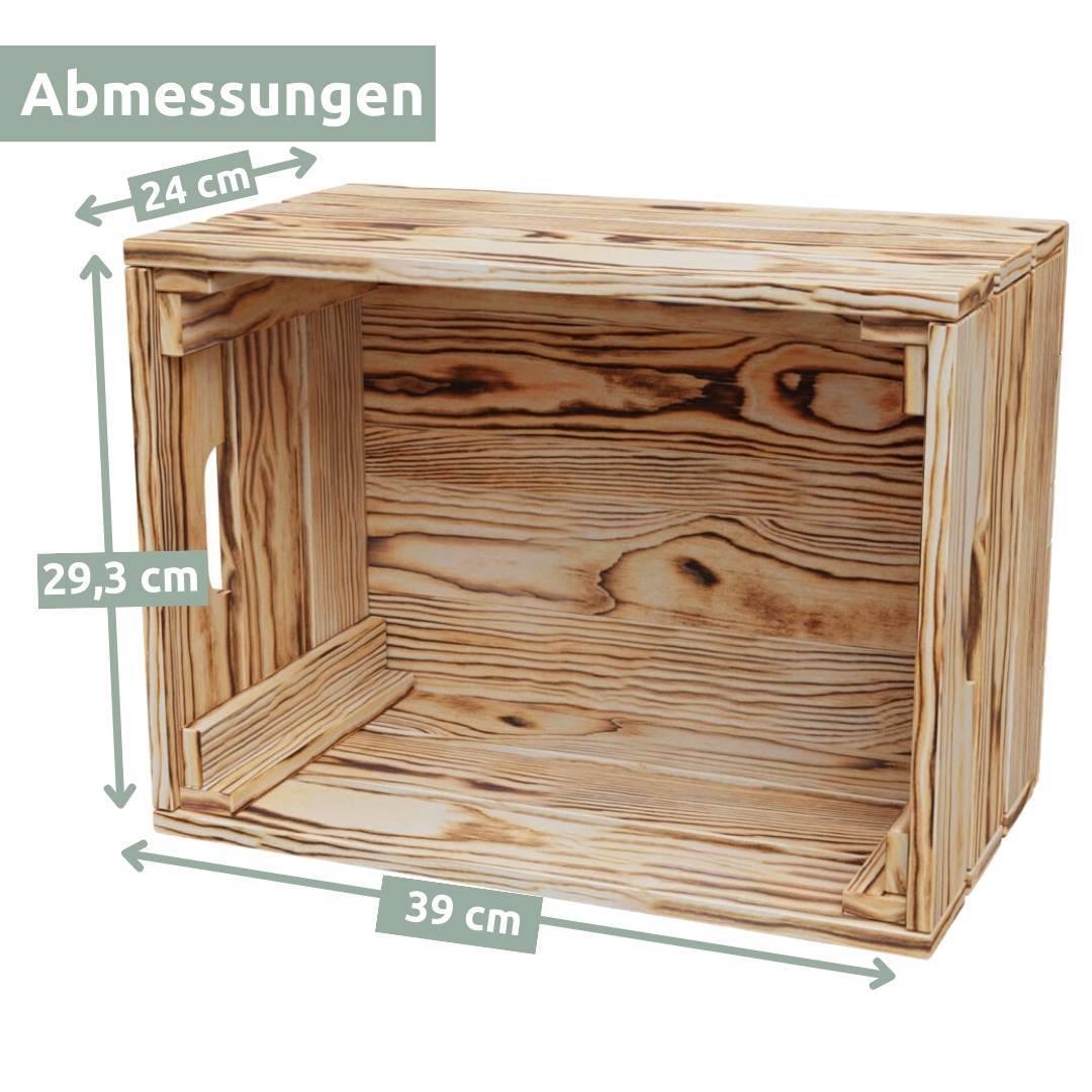 7 tlg. Set Holzkiste | Weinkiste zum Dekorieren