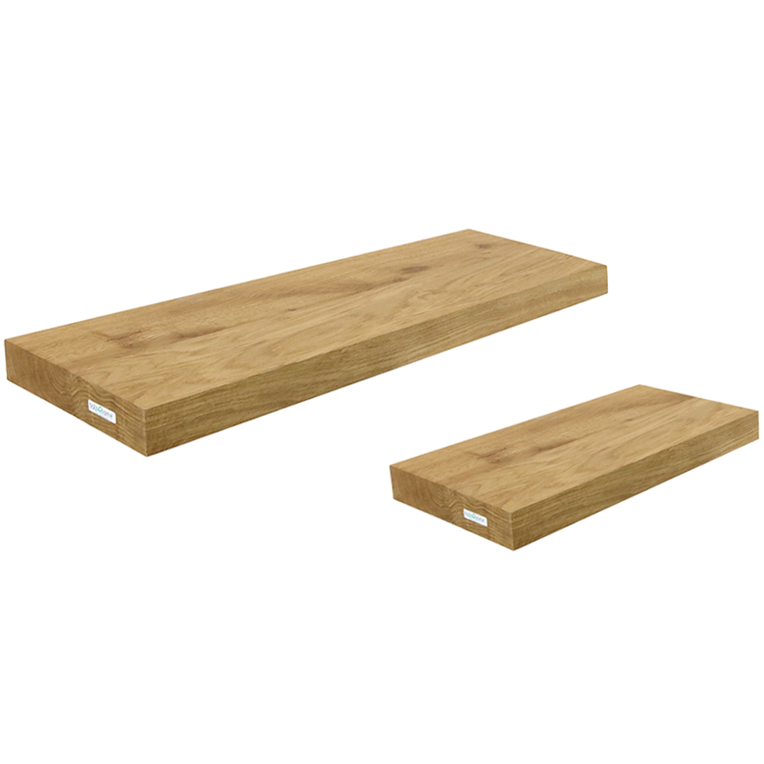 Wandregal-Set I 70cm & 40cm | Eiche Massiv I 2-teilig