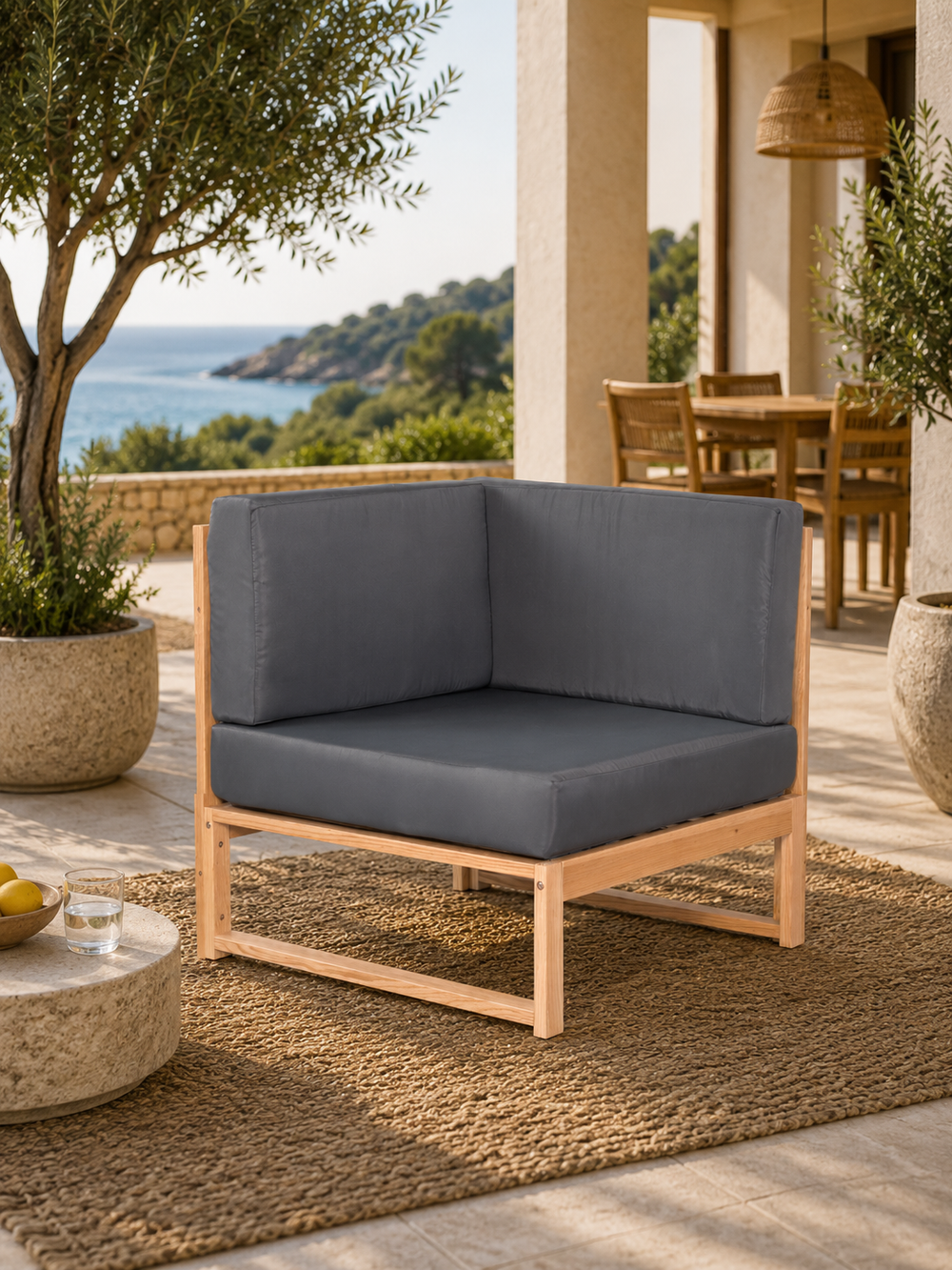 Gartenlounge Eckstück - Anthrazit