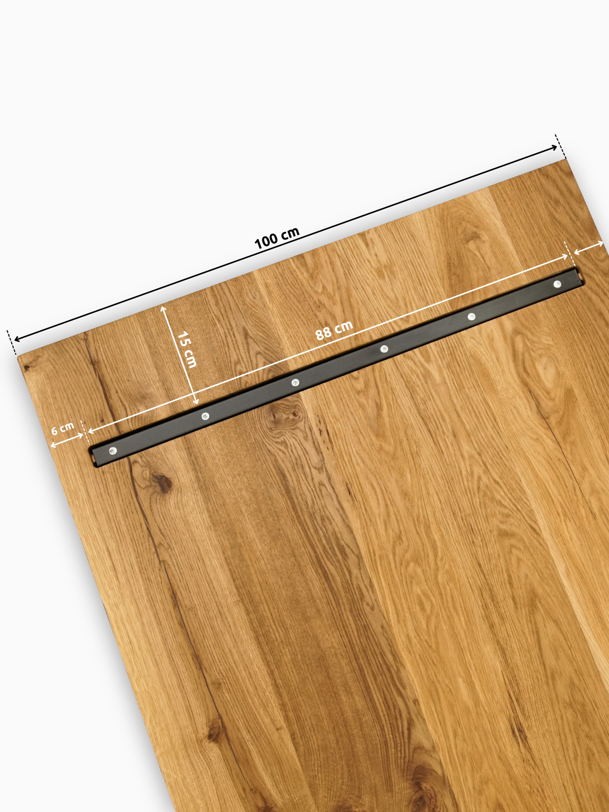 Massivholztisch mit Baumkante 280cm x 100cm