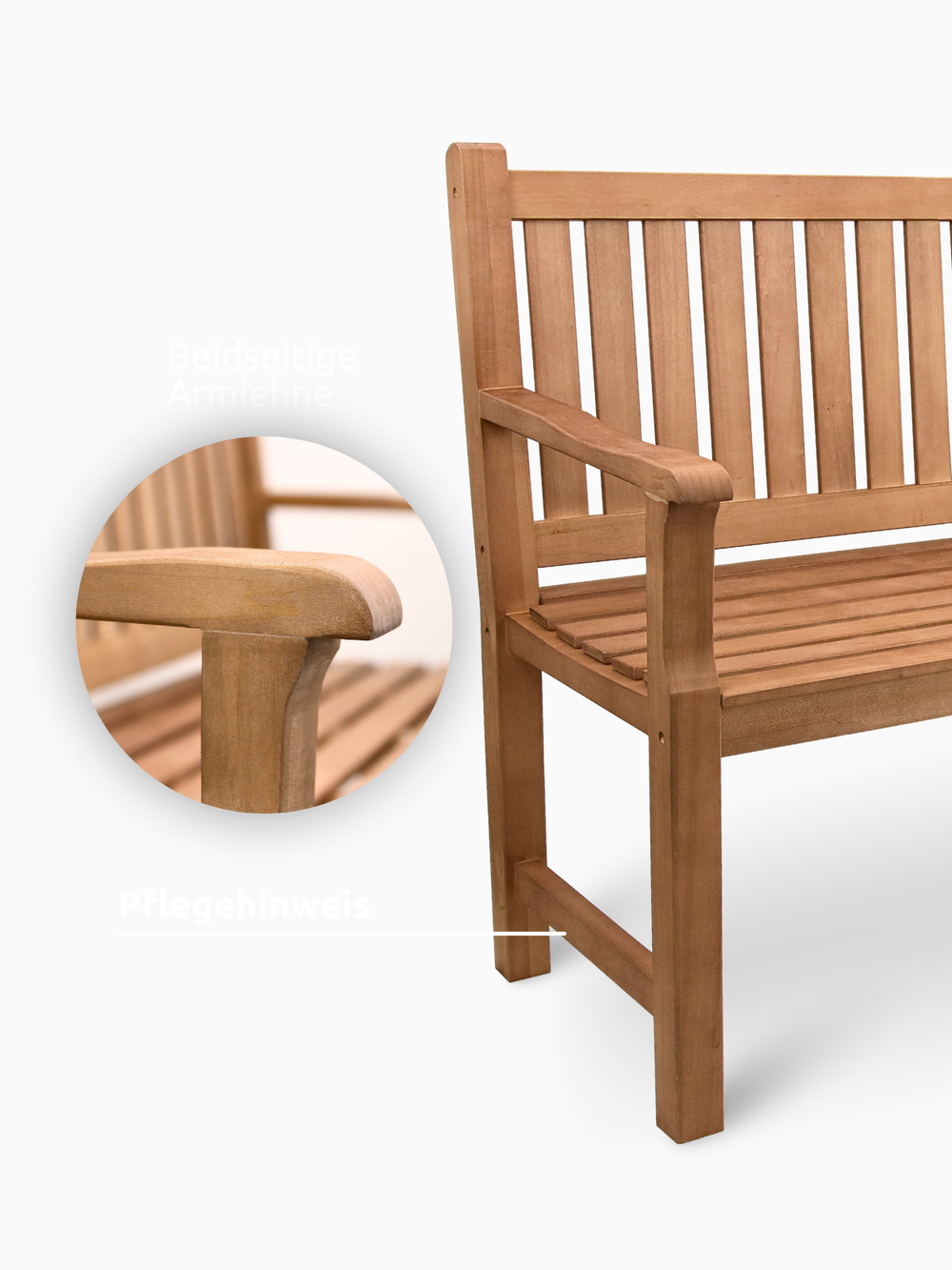 Gartenbank aus Holz 120cm