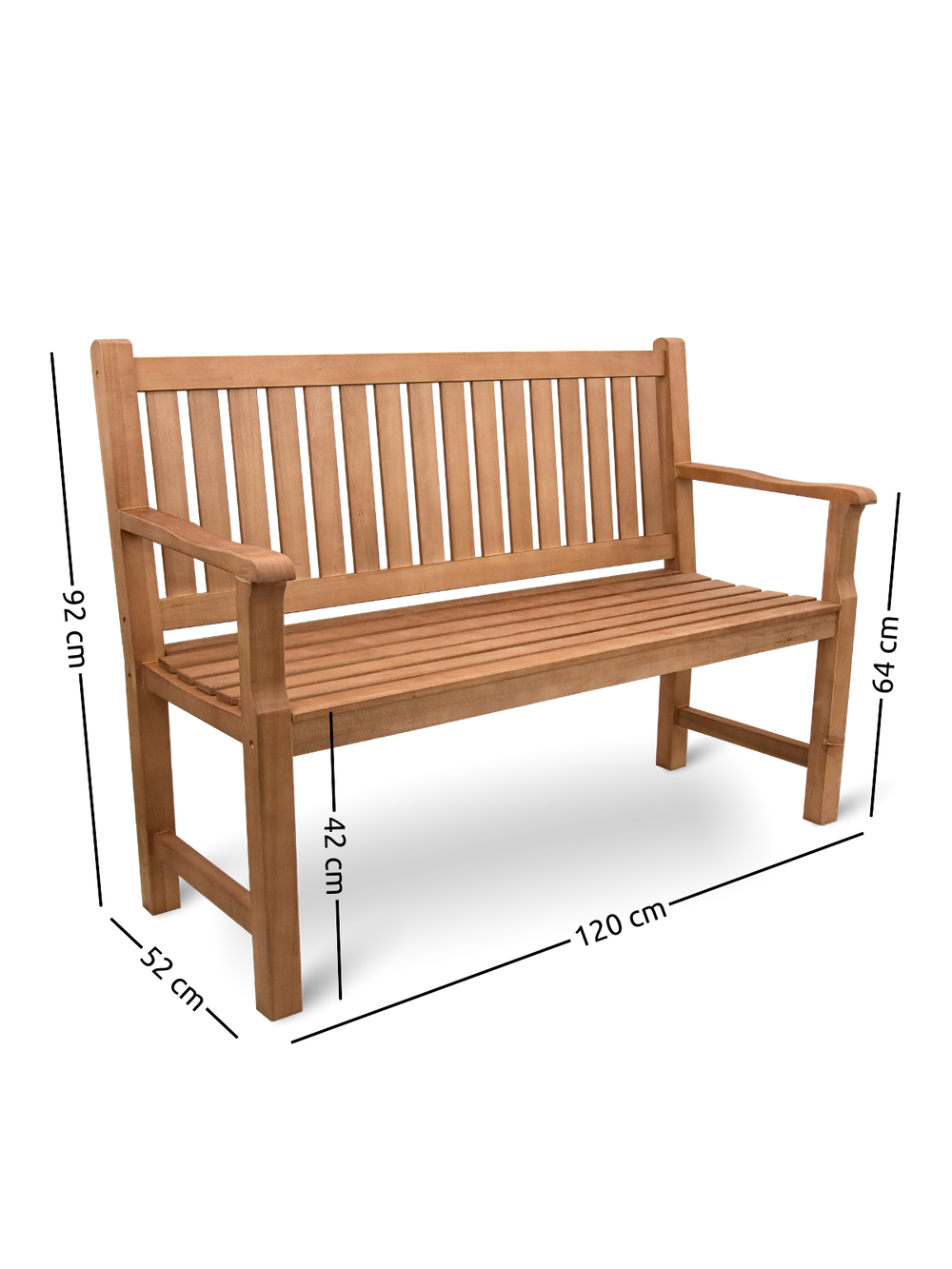 Gartenbank aus Holz 120cm