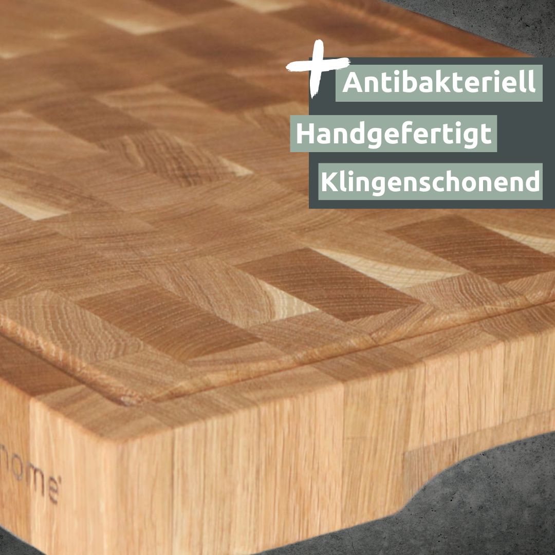 Premium Schneidebrett-Set | Stirnholz aus Eiche