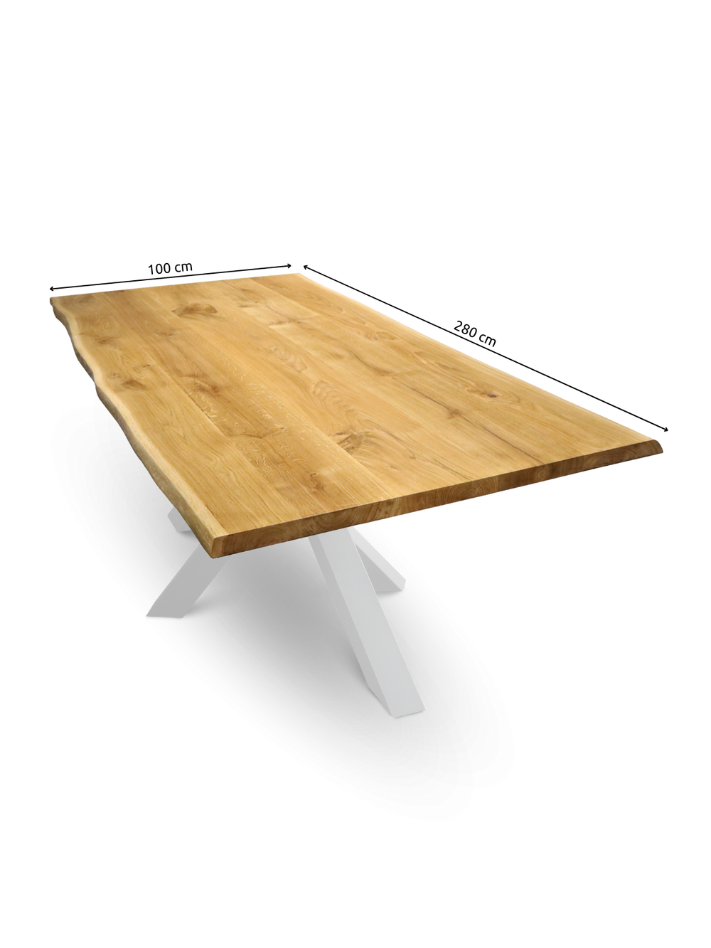 Tischplatte 280cm x 100cm mit Baumkante