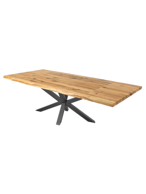 Massivholztisch Eiche mit Baumkante 190x100cm - inkl. Ansteckplatten 300cm