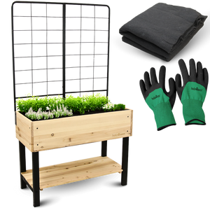Hochbeet mit Rankgitter aus Metall I Ideal für den Balkon oder Terrasse
