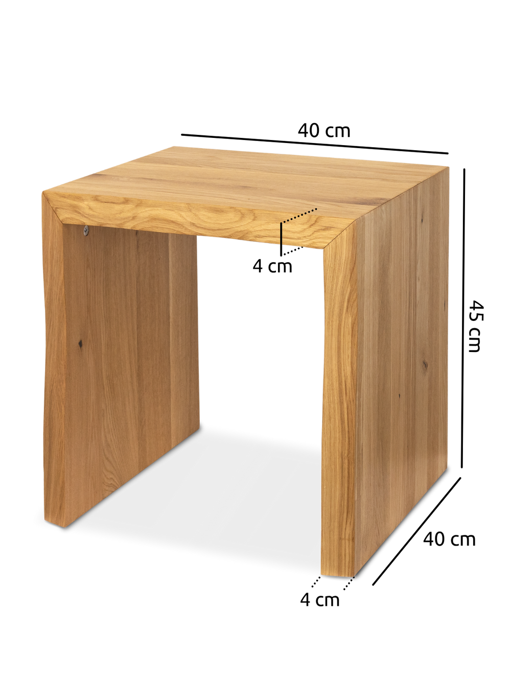 Massivholz Hocker I Bank aus Eiche mit Baumkante