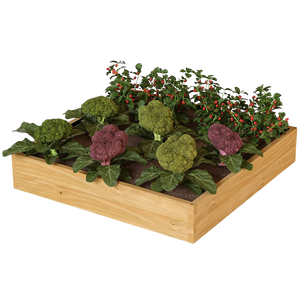 Hochbeet aus Holz mit Vlieseinlage und Metallstiften