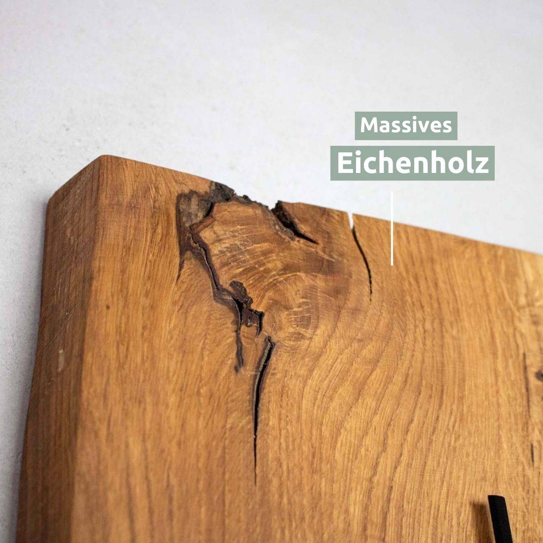 Wanduhr | Aufstelluhr aus massiver Eiche
