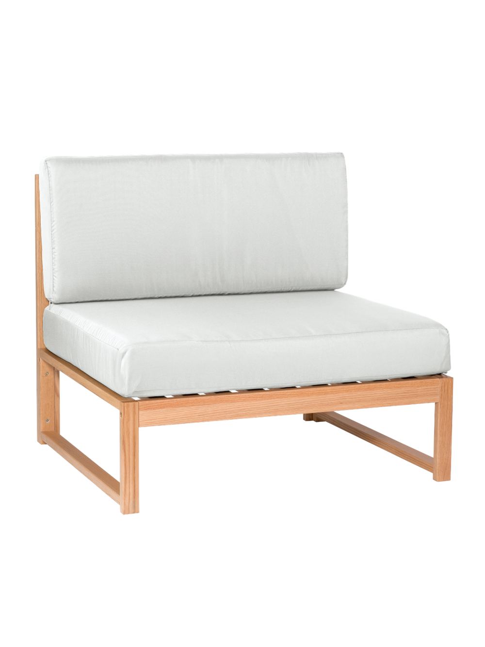Gartenlounge Eiche 3er Sofa + Tisch - Weiß