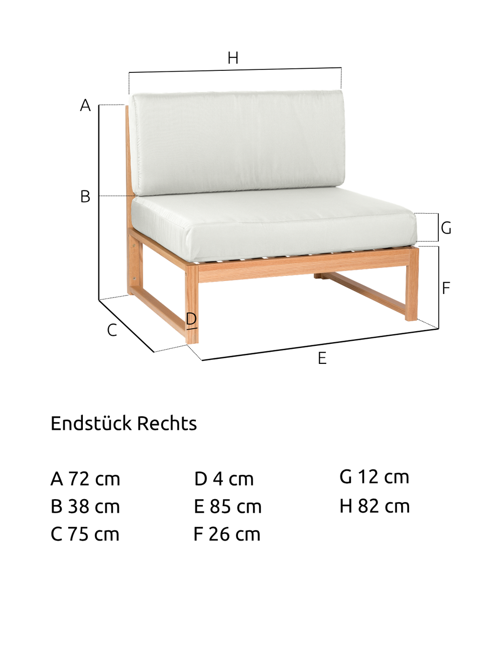 Gartenlounge  Mittelstück - Weiß