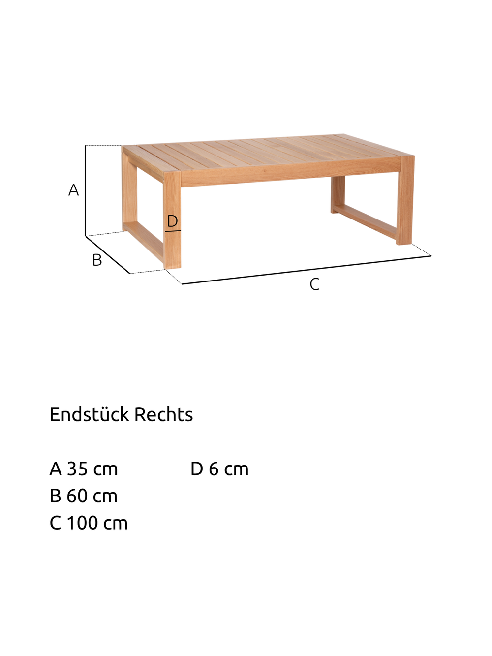 Gartenlounge Tisch Eiche