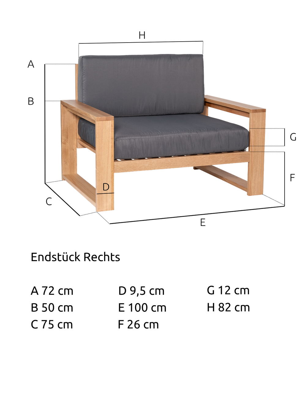 Gartenlounge Sessel - Anthrazit