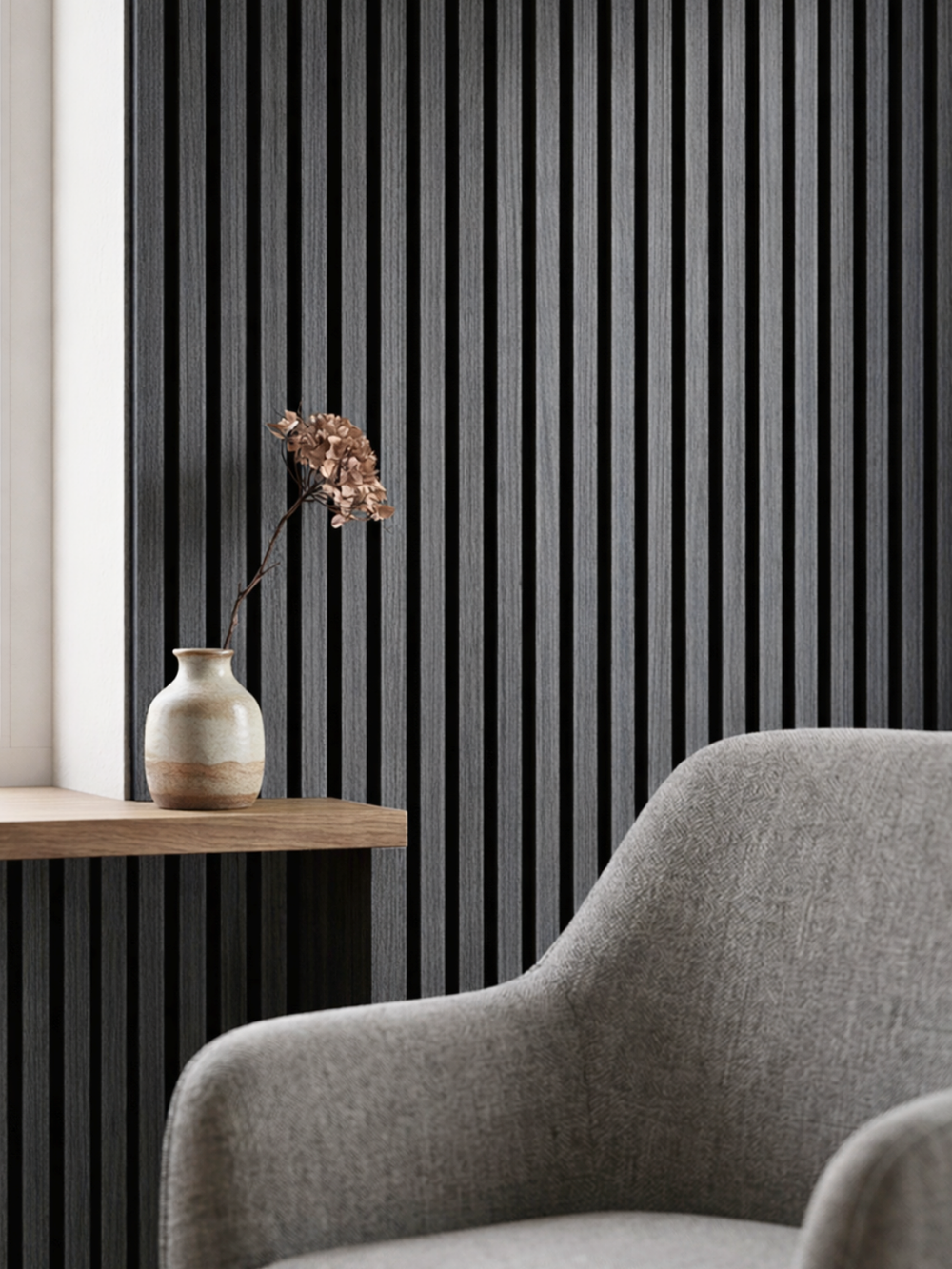 Akustikpaneele Dunkelgrau 240x60cm - 4er Set
