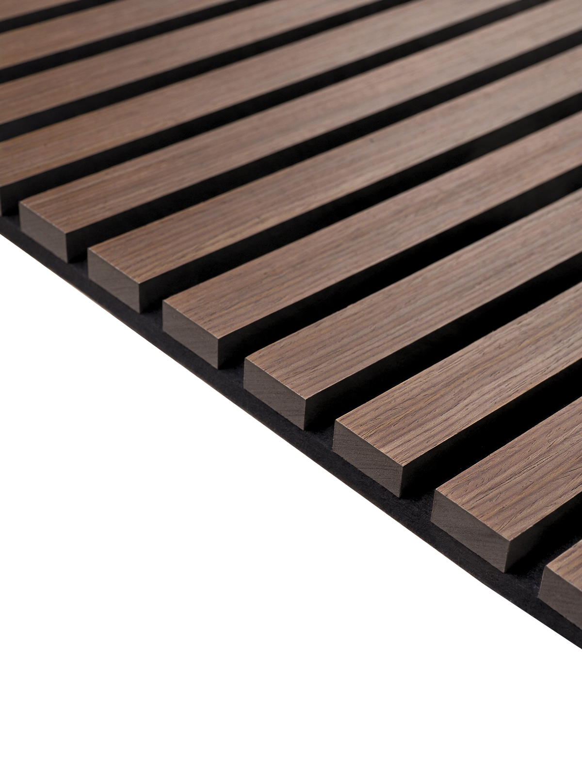 Akustikpaneele Walnuss 240x60cm - 2er Set - Schwarzer Filz