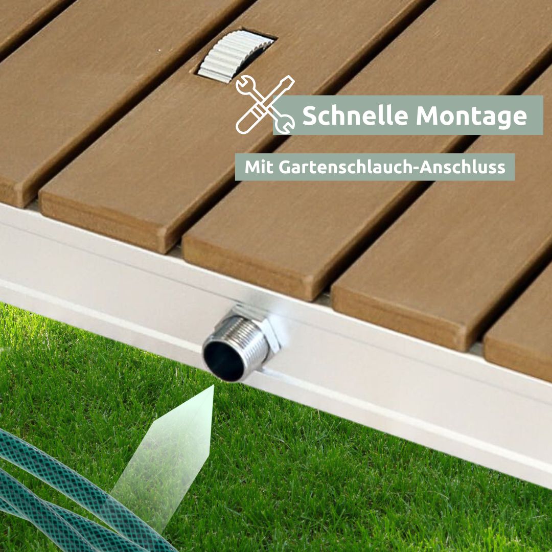 Bodendusche für Pool, Garten und Camping - Gartendusche mit Zubehör