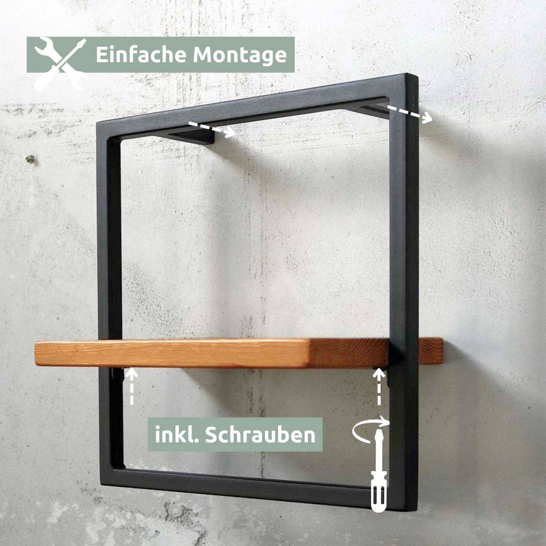 Wandregal Small Schwarz Gerahmt I Industrial Style