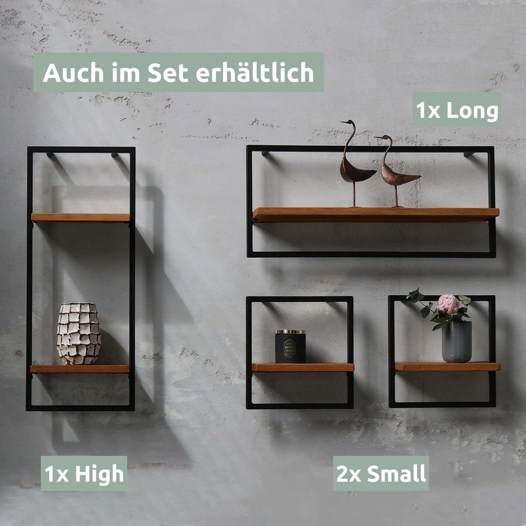 Wandregal long in schwarz gerahmt von holz4home®