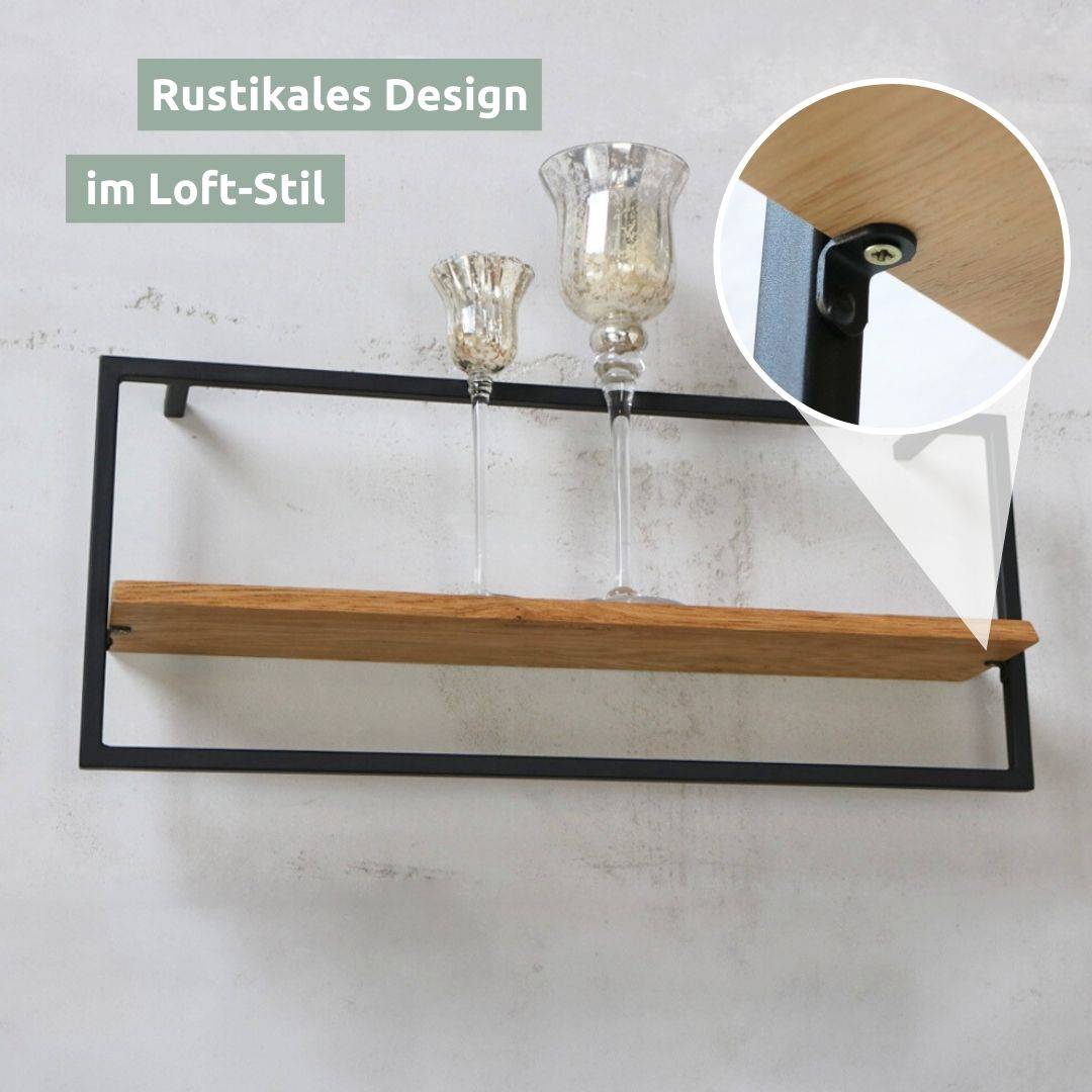Wandregal long in schwarz gerahmt von holz4home®