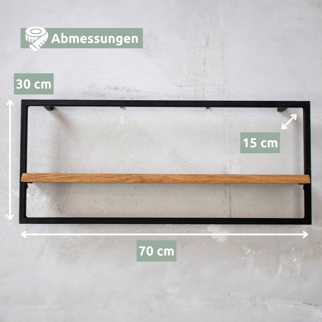 Wandregal long in schwarz gerahmt von holz4home®