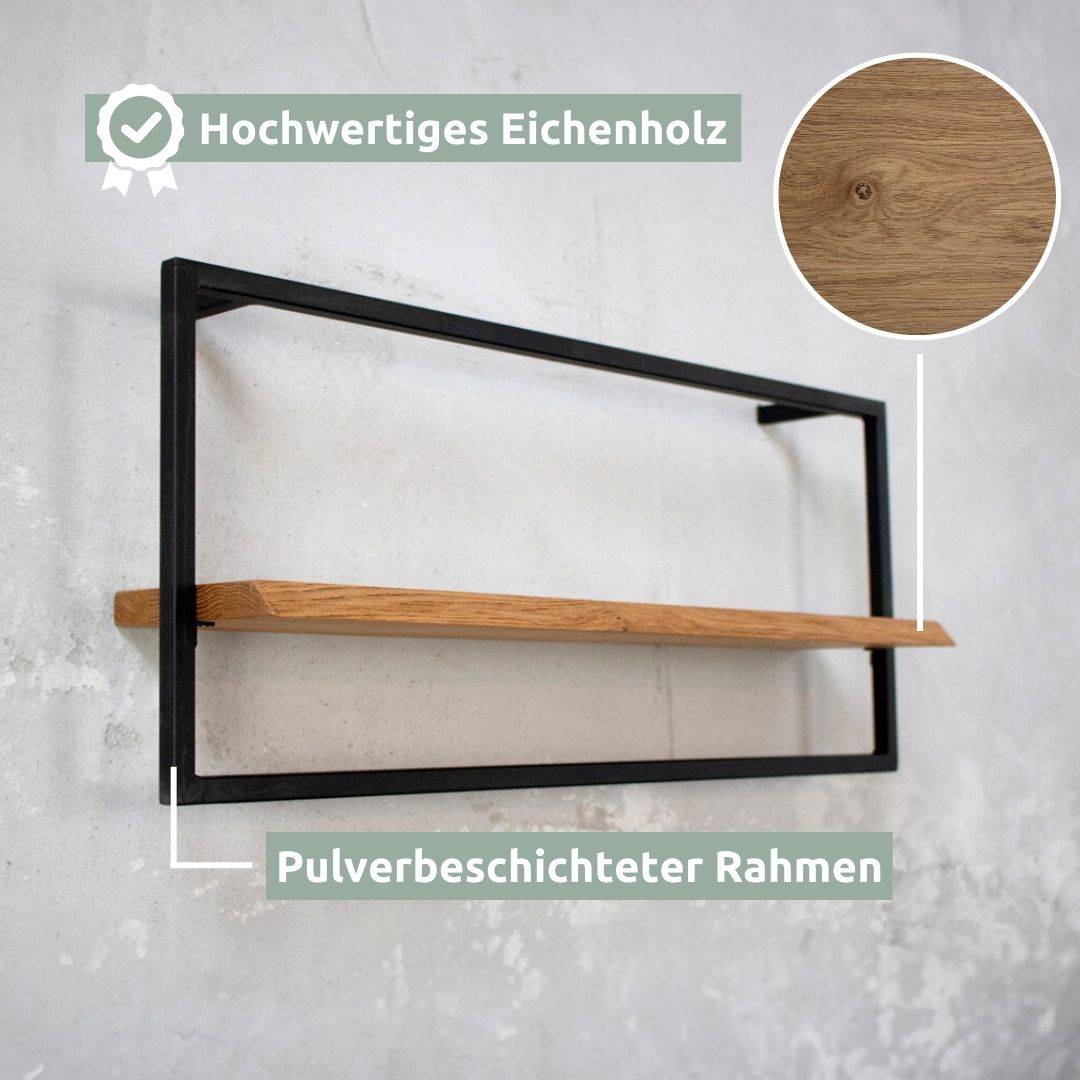 Wandregal long in schwarz gerahmt von holz4home®