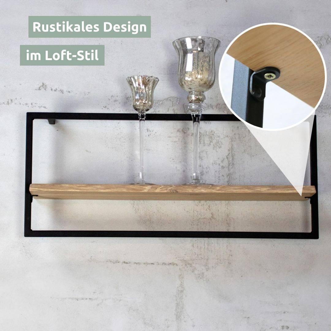 Wandregal long in schwarz gerahmt von holz4home®
