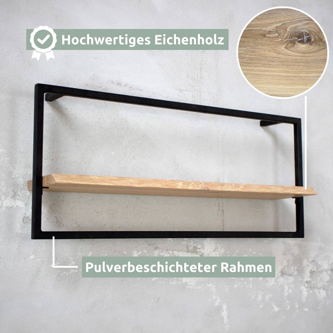 Wandregal long in schwarz gerahmt von holz4home®