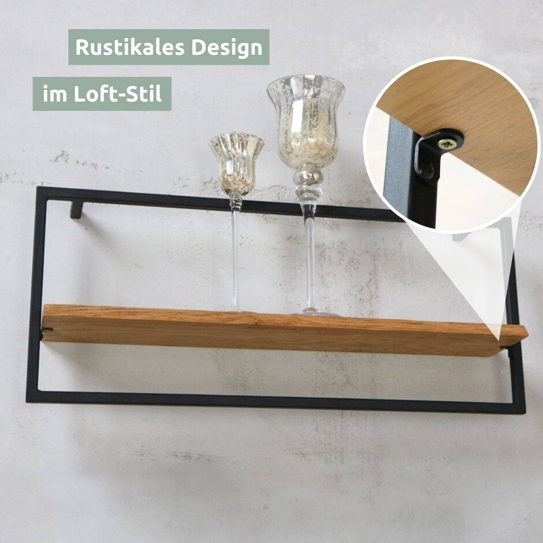 Wandregal long in schwarz gerahmt von holz4home®