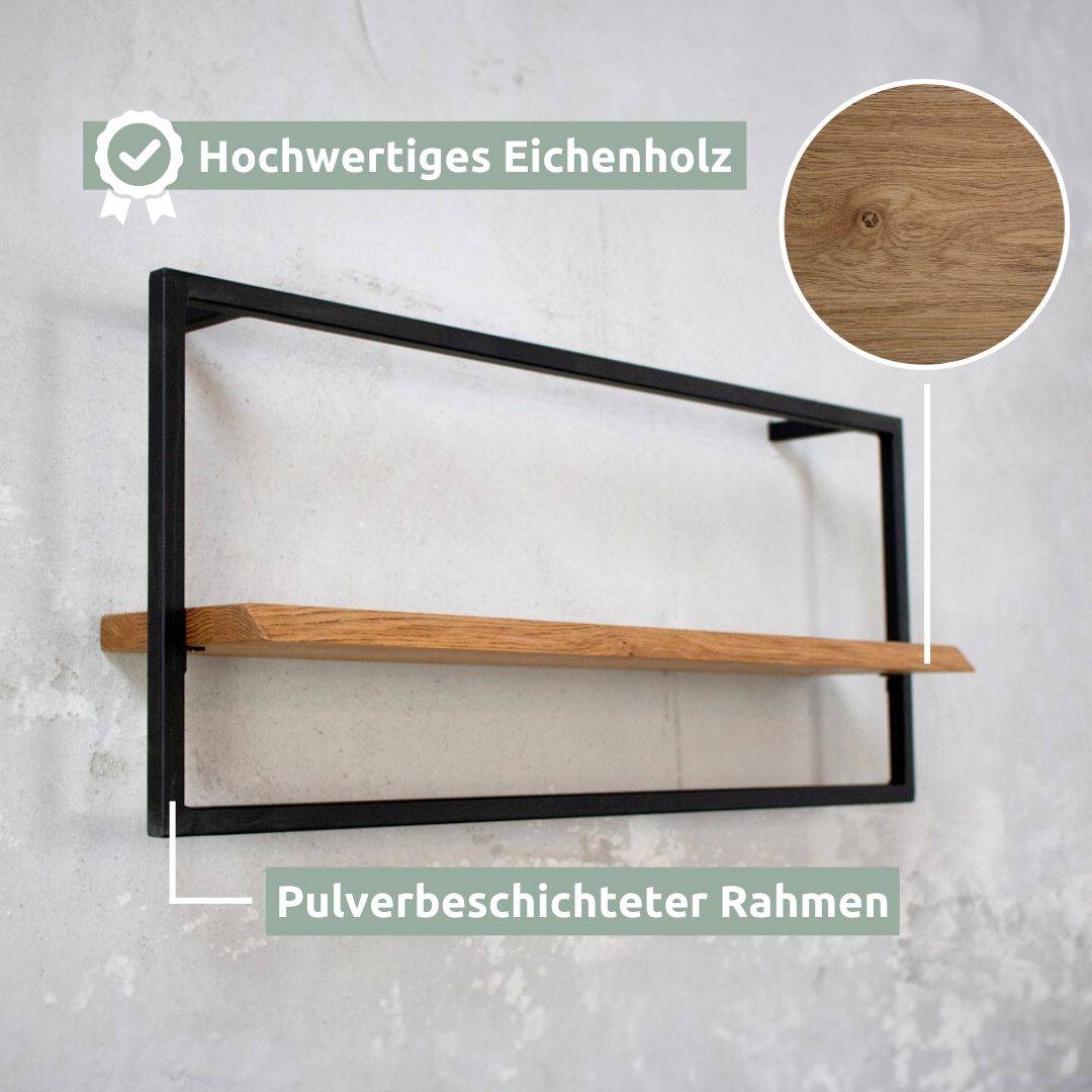 Wandregal long in schwarz gerahmt von holz4home®