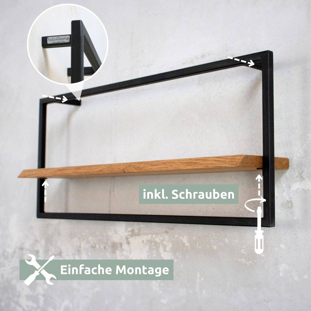 Wandregal long in schwarz gerahmt von holz4home®