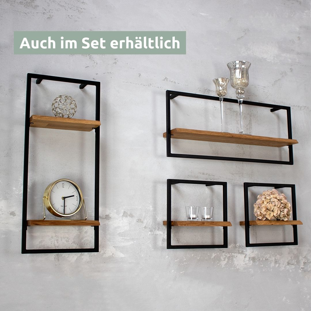 Wandregal long in schwarz gerahmt von holz4home®