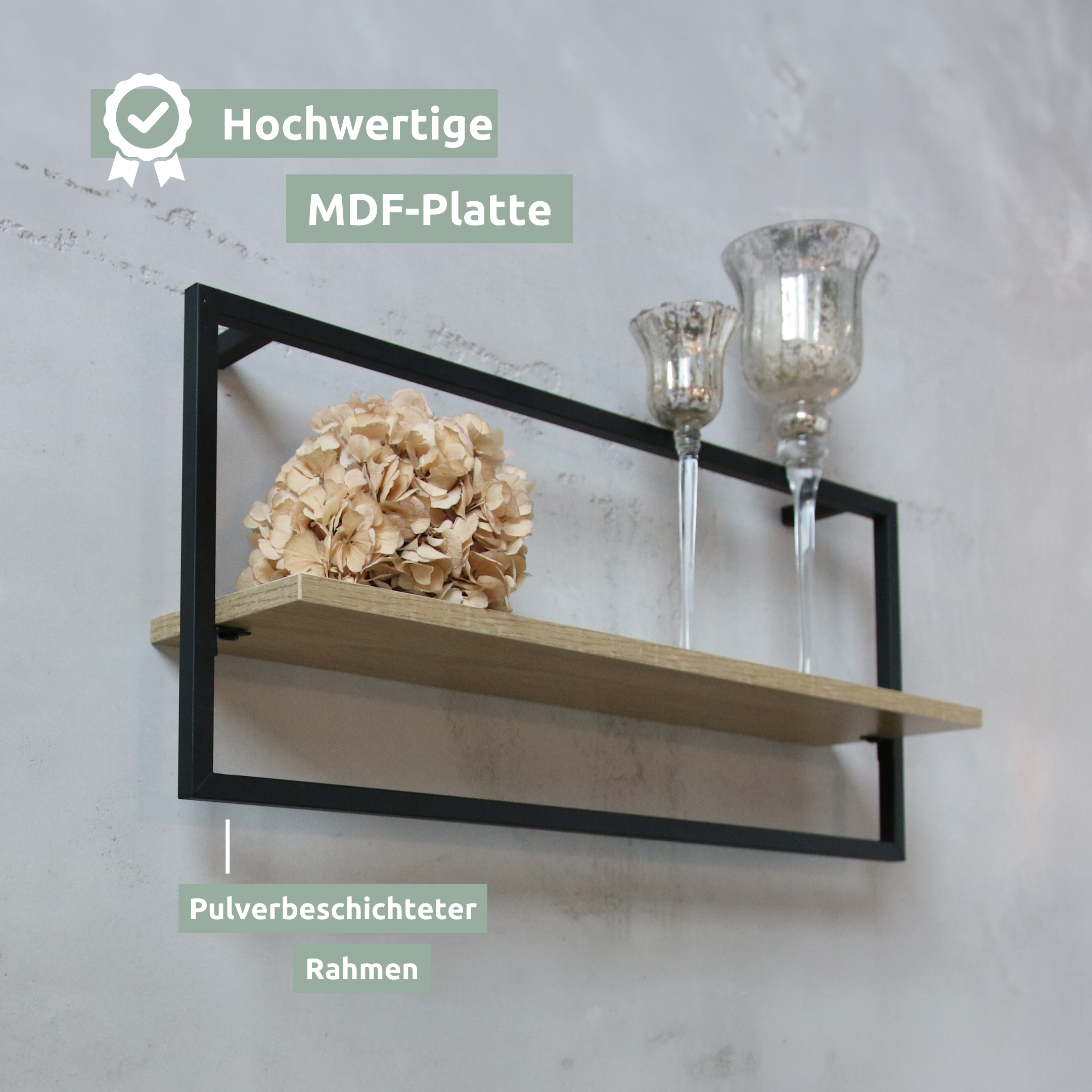 Wandregal mit Rahmen MDF Sonoma