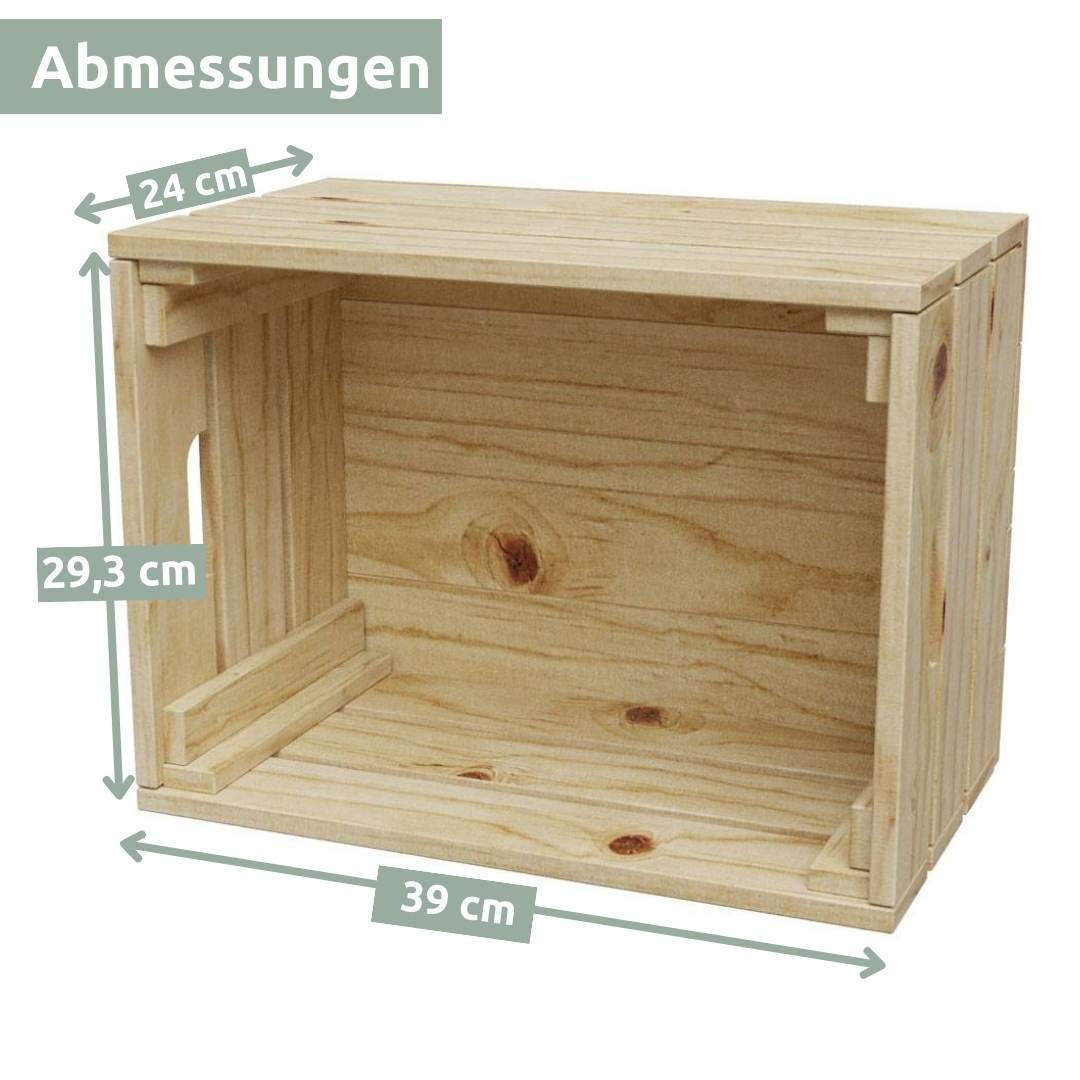 6 tlg. Set Holzkiste | Weinkiste zum Dekorieren von holz4home®