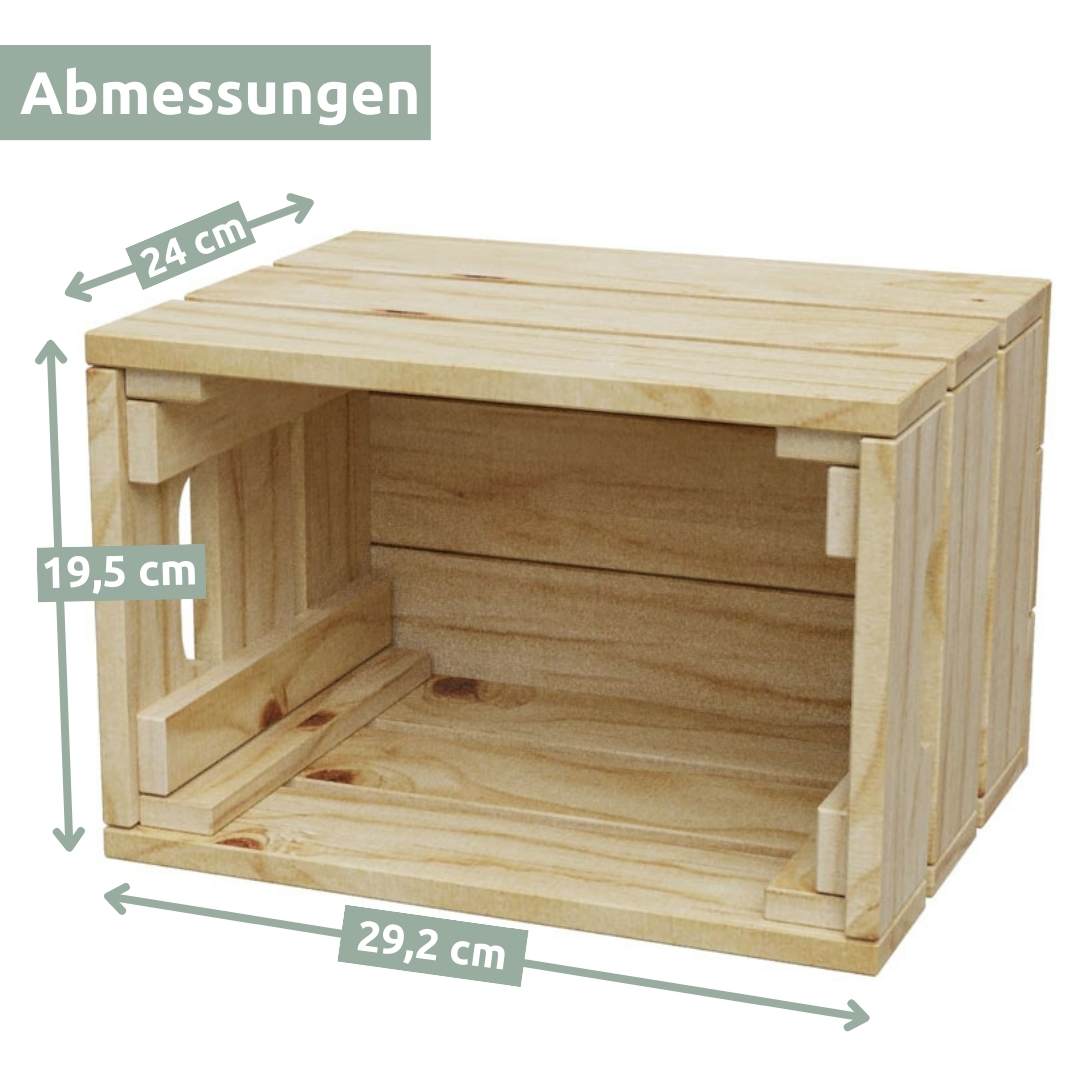 7 tlg. Set Holzkiste | Weinkiste zum Dekorieren