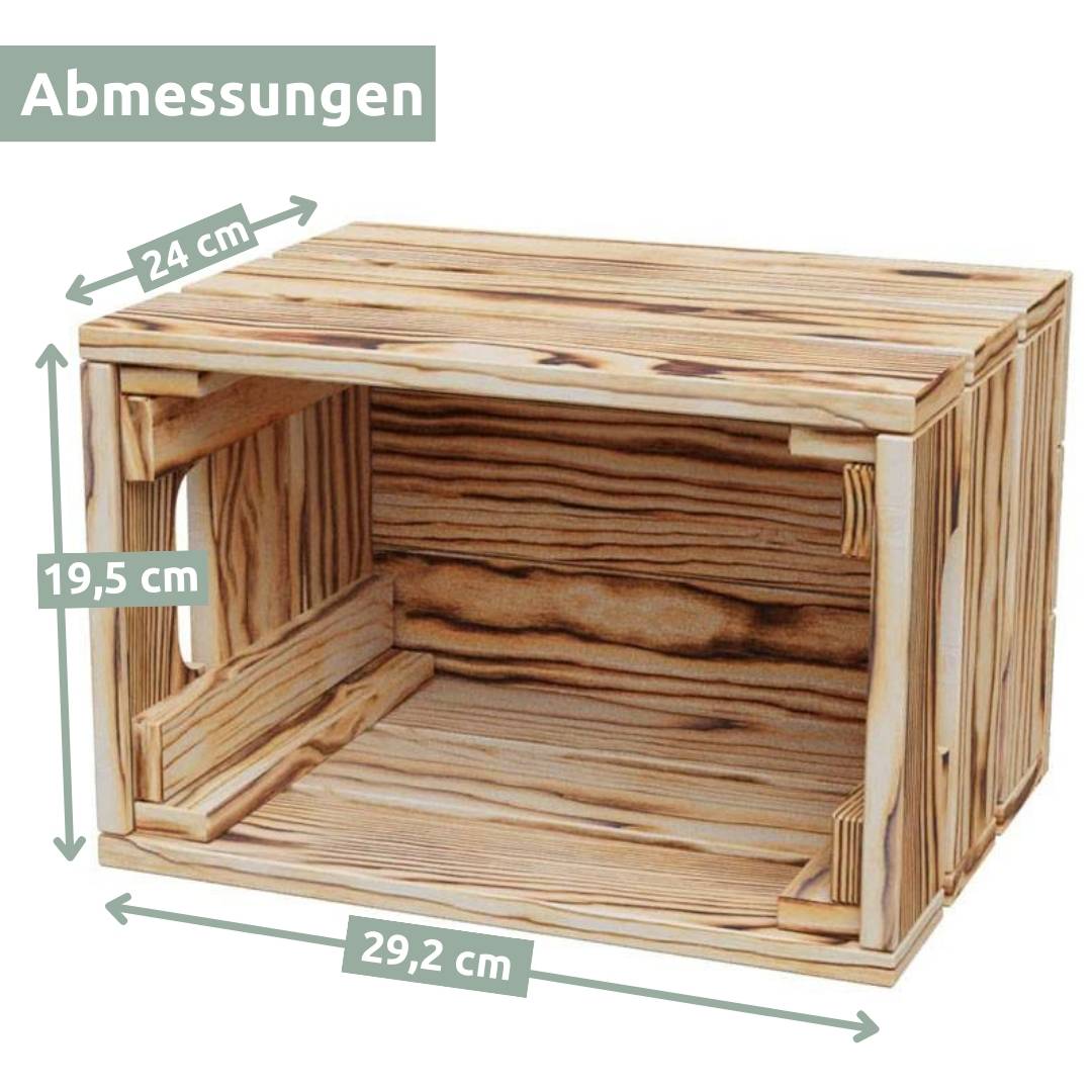 7 tlg. Set Holzkiste | Weinkiste zum Dekorieren